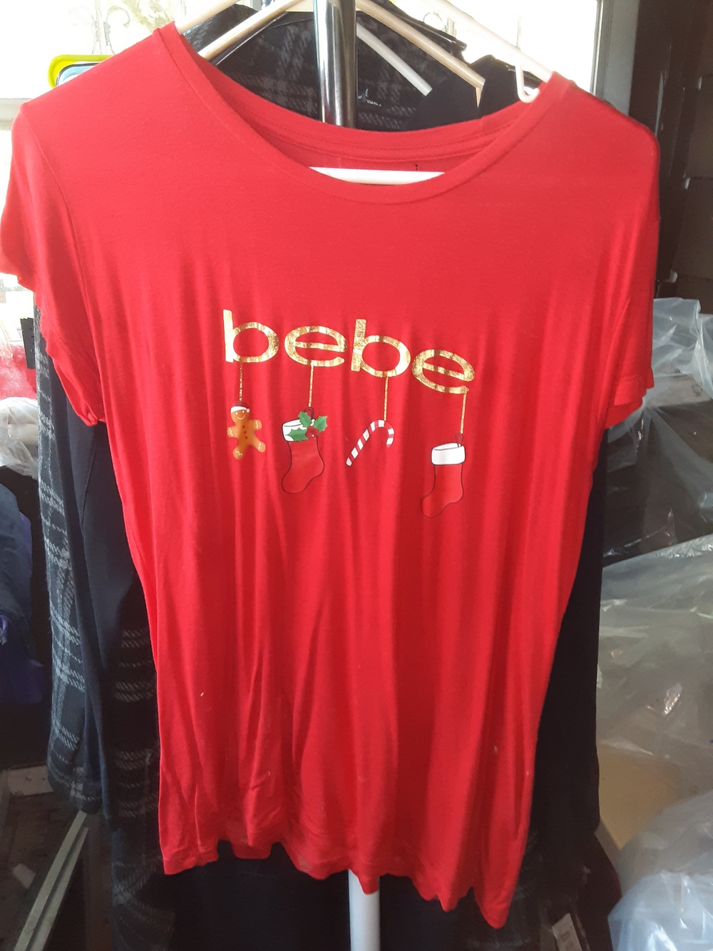 bebe Red Holiday Graphic Tee